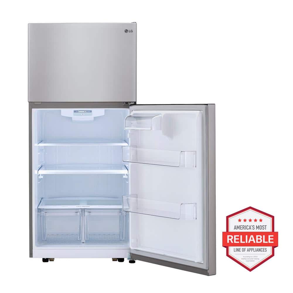 24 Cu. Ft. Top Mount Freezer Refrigerator with Multi-Flow Air System in Stainless Steel, Garage Ready