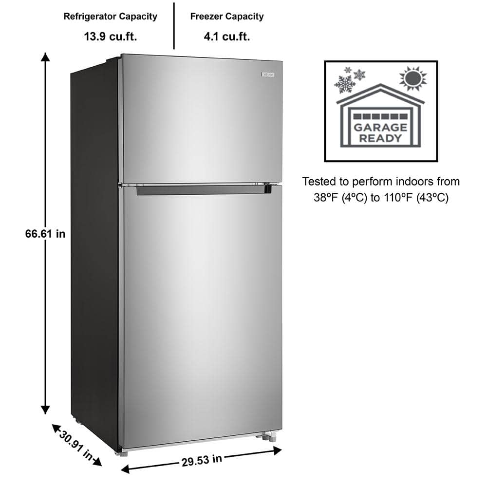 18 Cu. Ft. Top Freezer Refrigerator in Stainless Steel Look