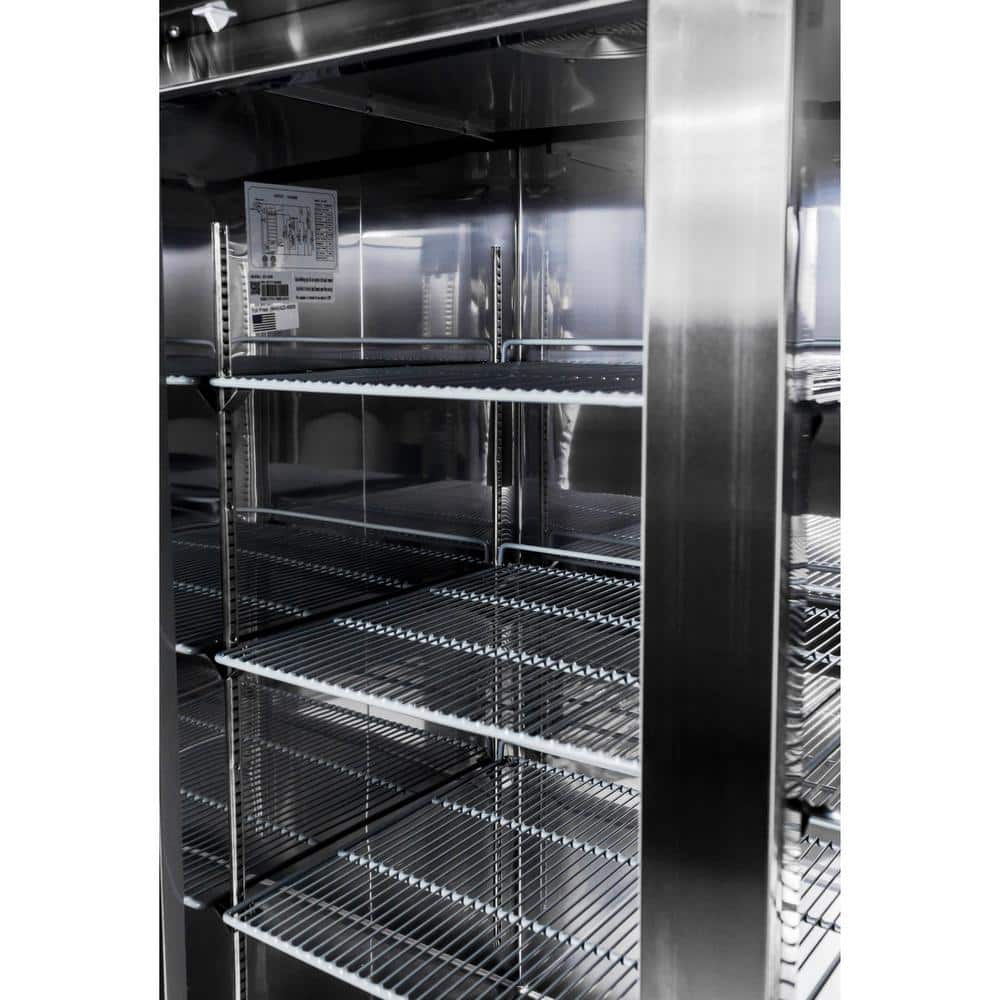 54 In. W 47 Cu. Ft. Commercial Freezerless Refrigerator in Stainless Steel