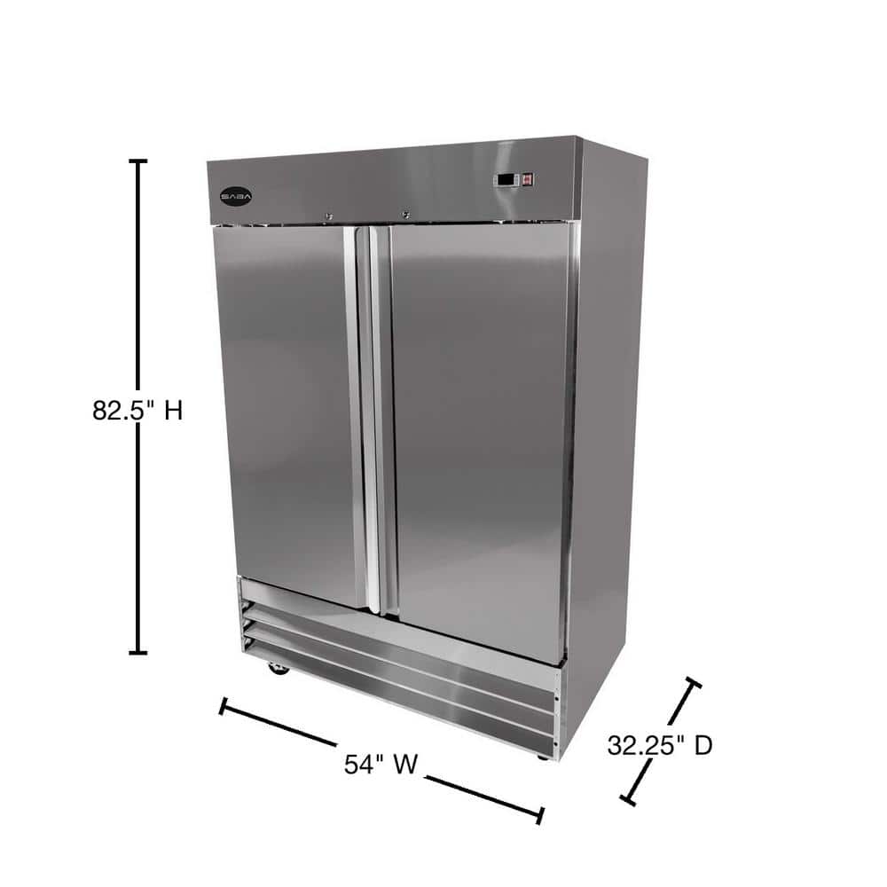 54 In. W 47 Cu. Ft. Commercial Freezerless Refrigerator in Stainless Steel