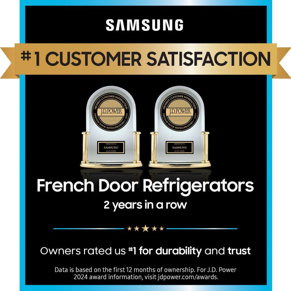 17.5 Cu. Ft. 3-Door French Door Smart Refrigerator in Stainless Steel, Counter Depth
