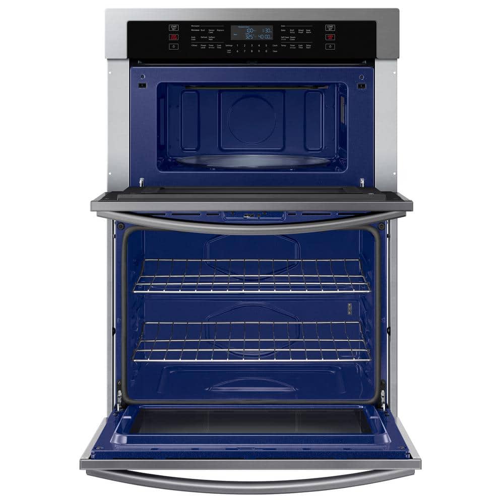 30 In. 1.9/5.1 Cu. Ft. Wi-Fi Connected Electric Microwave Combination Wall Oven in Stainless Steel