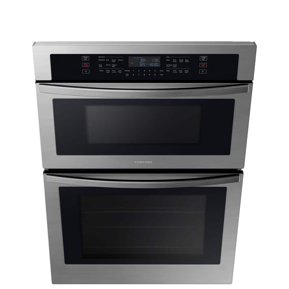 30 In. 1.9/5.1 Cu. Ft. Wi-Fi Connected Electric Microwave Combination Wall Oven in Stainless Steel