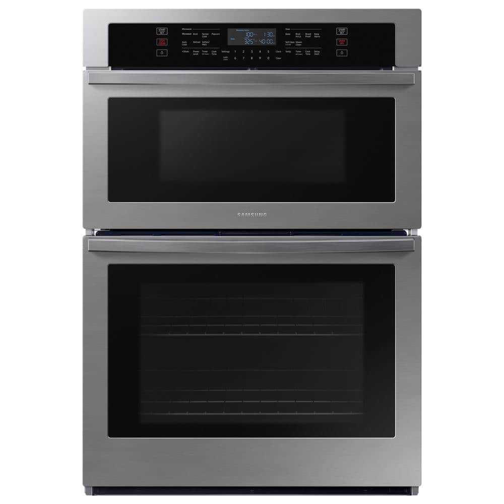 30 In. 1.9/5.1 Cu. Ft. Wi-Fi Connected Electric Microwave Combination Wall Oven in Stainless Steel