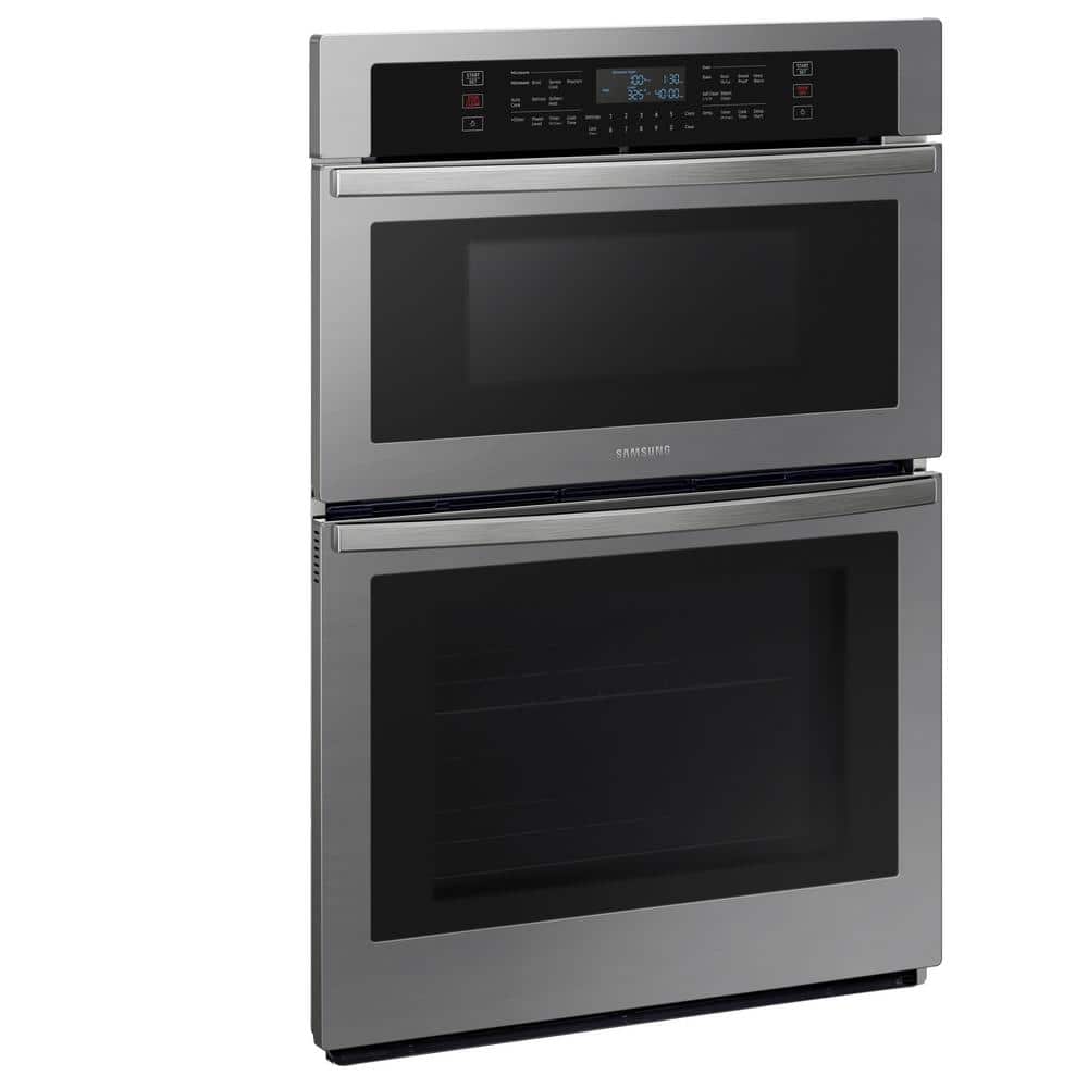 30 In. 1.9/5.1 Cu. Ft. Wi-Fi Connected Electric Microwave Combination Wall Oven in Stainless Steel