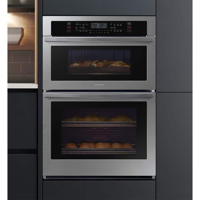 30 In. 1.9/5.1 Cu. Ft. Wi-Fi Connected Electric Microwave Combination Wall Oven in Stainless Steel