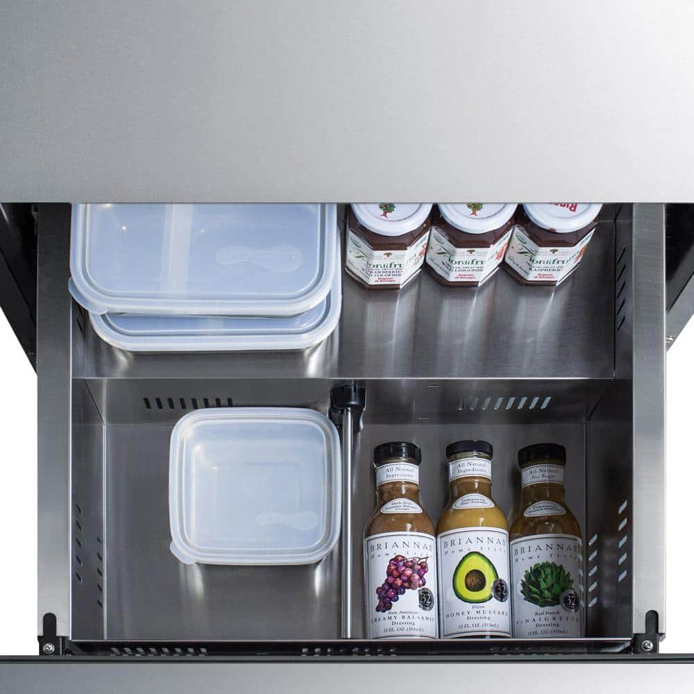 4.8 Cu. Ft. under Counter Double Drawer Refrigerator in Stainless Steel, ADA Compliant
