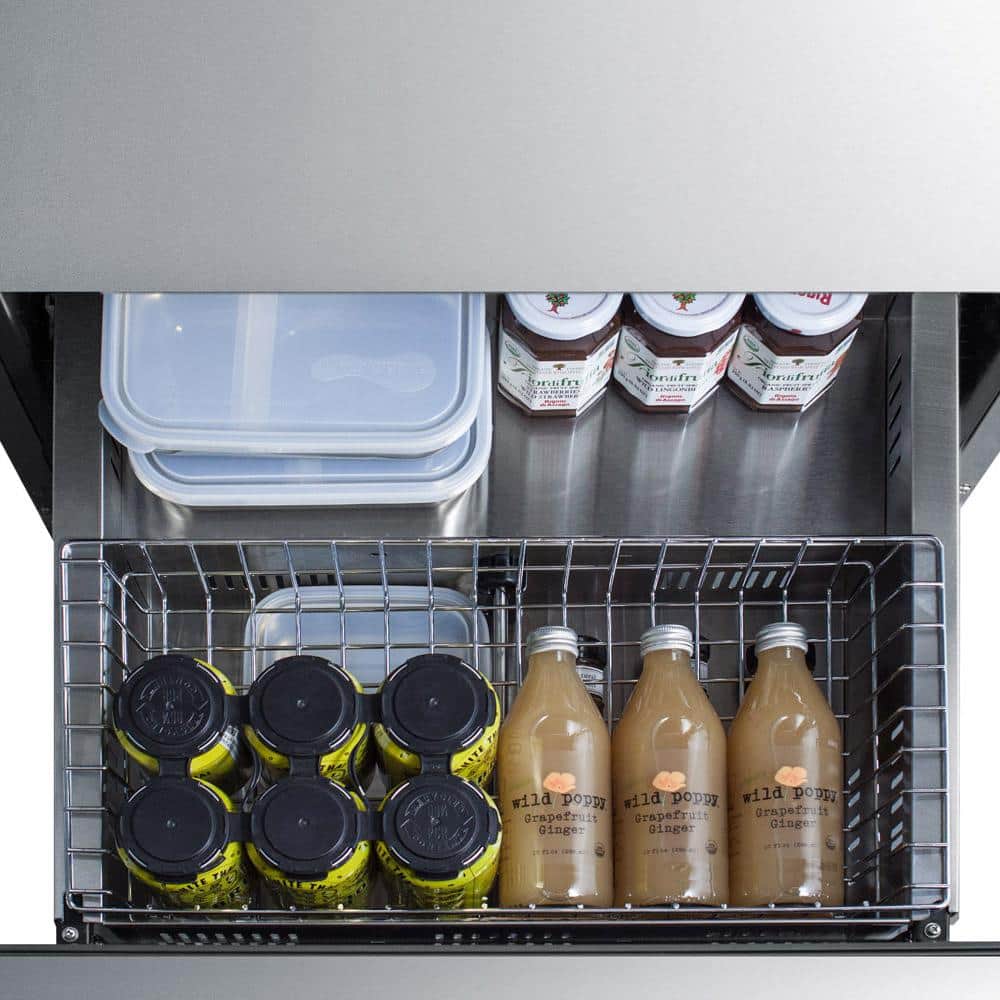4.8 Cu. Ft. under Counter Double Drawer Refrigerator in Stainless Steel, ADA Compliant