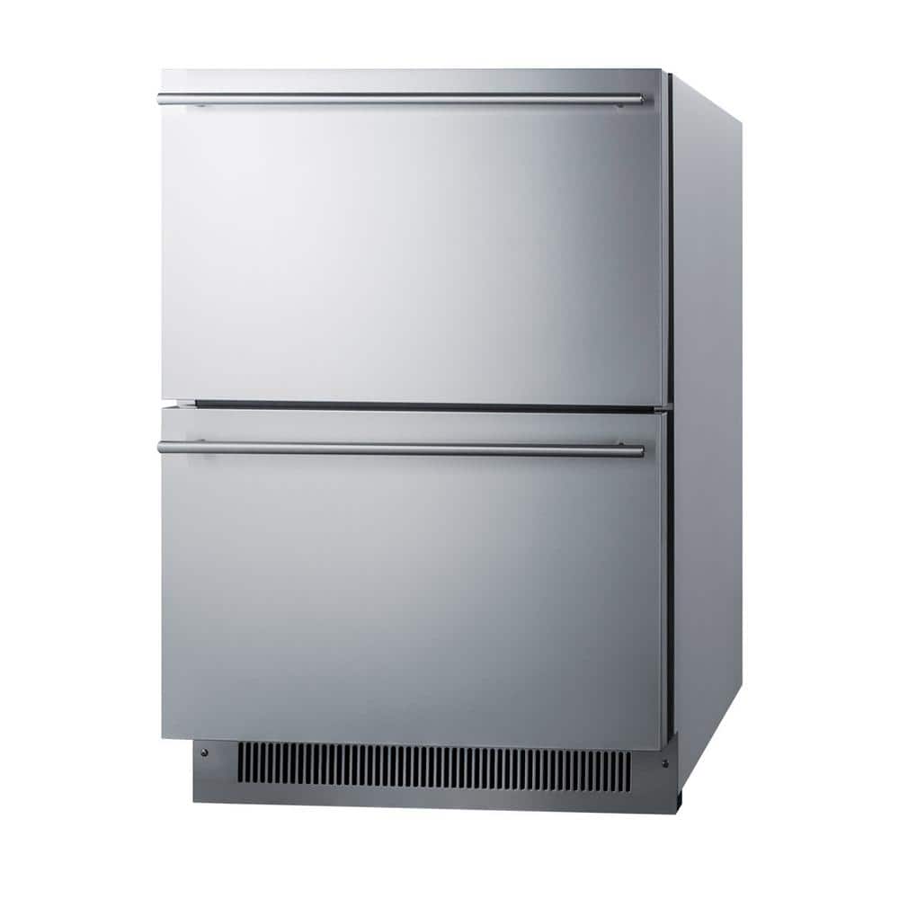 4.8 Cu. Ft. under Counter Double Drawer Refrigerator in Stainless Steel, ADA Compliant