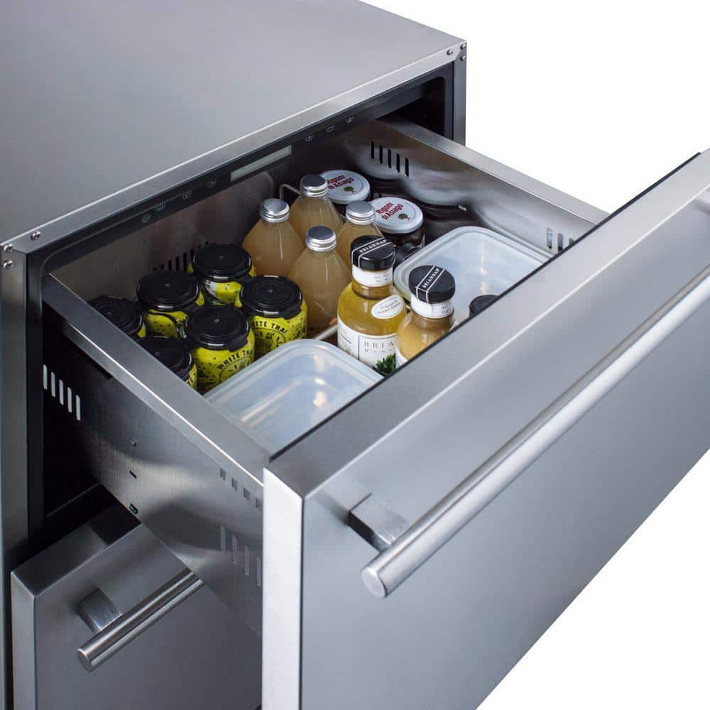 4.8 Cu. Ft. under Counter Double Drawer Refrigerator in Stainless Steel, ADA Compliant