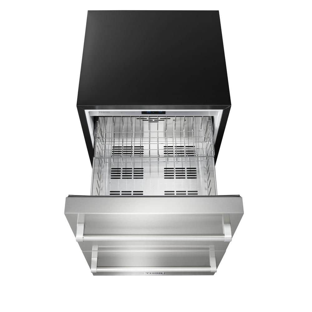 24 In. 5.4 Cu. Ft. Double Drawer Built-In or Freestanding Refrigerator in Stainless Steel