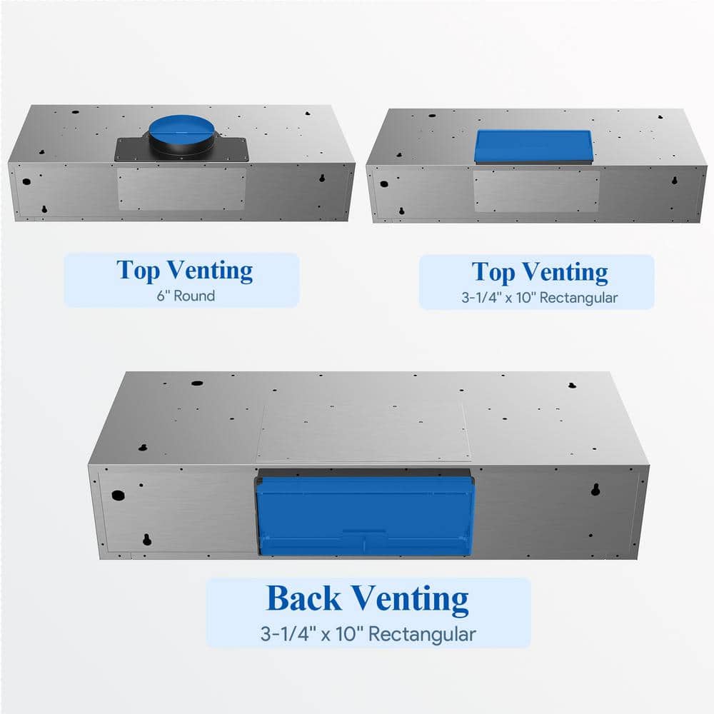 42 In. 900 CFM Ducted under Cabinet Range Hood in Stainless Steel with 3 -Way Venting and Removable LED