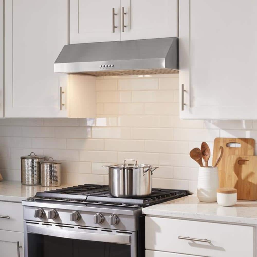 Sarela 30 In. W X 7 In. H 500CFM Convertible under Cabinet Range Hood in Stainless Steel with LED Lights and Filter