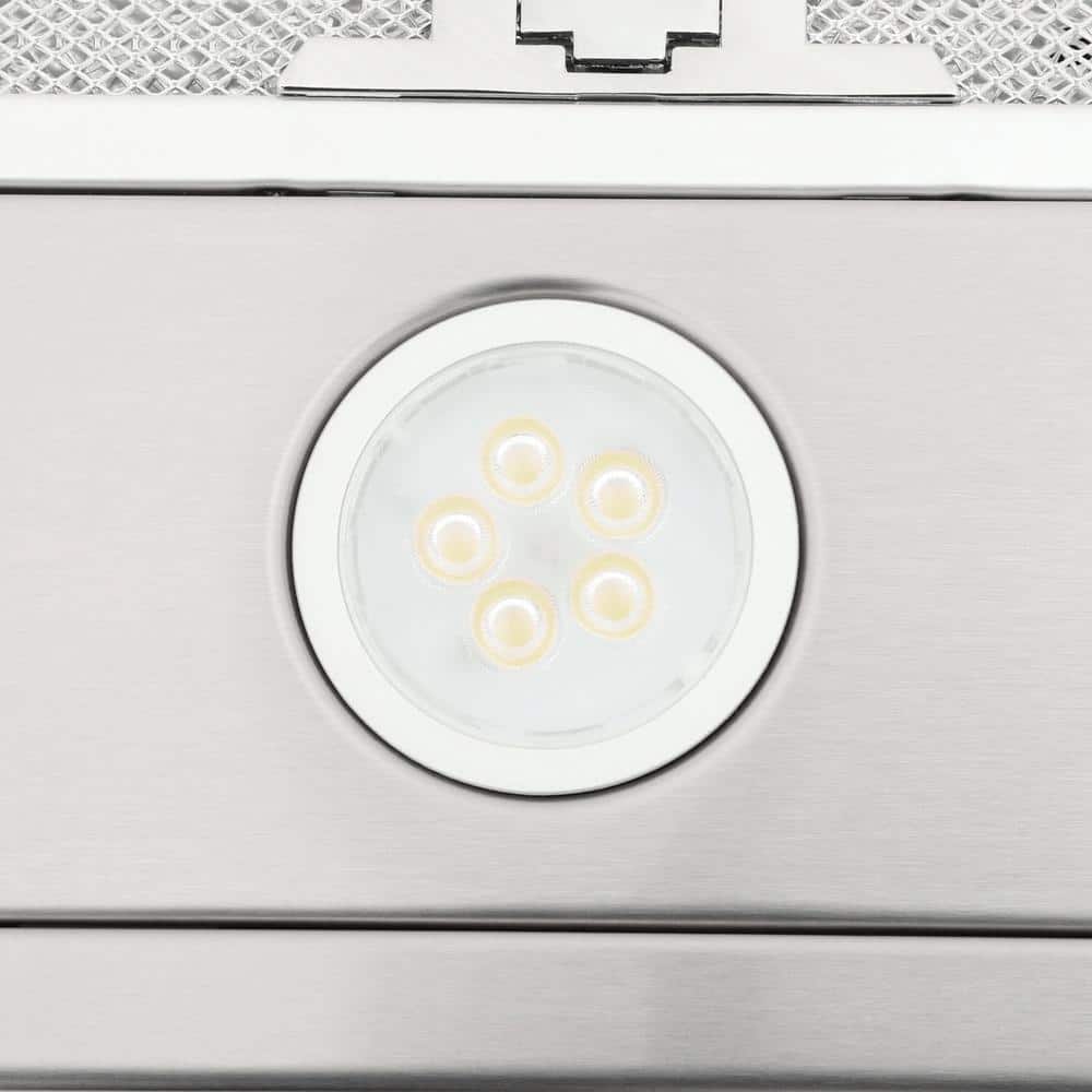 Caprelo 30 In. 320 CFM Convertible under Cabinet Range Hood in Stainless Steel with LED Lighting and Charcoal Filter