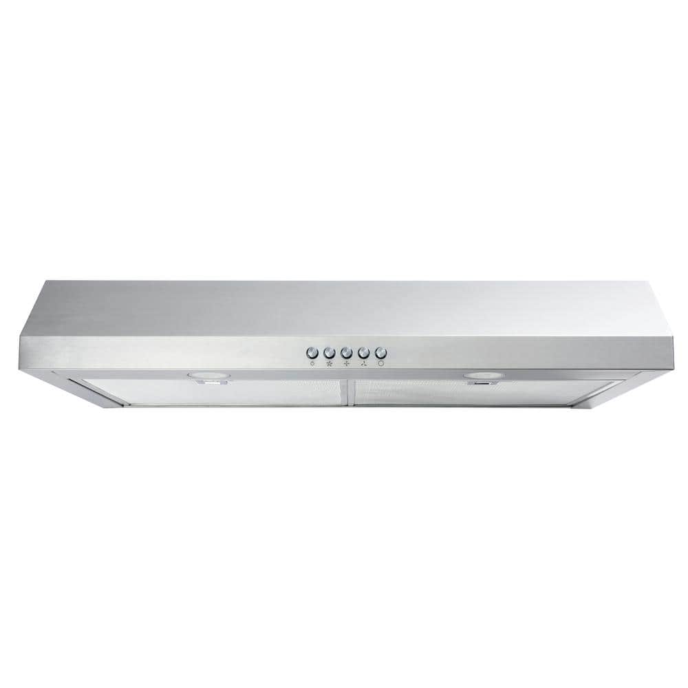 Caprelo 30 In. 320 CFM Convertible under Cabinet Range Hood in Stainless Steel with LED Lighting and Charcoal Filter
