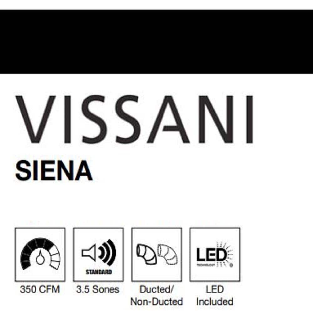 Siena 30 In. 350CFM Convertible Pyramid Wall Mount Range Hood in Stainless Steel with Charcoal Filter and LED Lighting