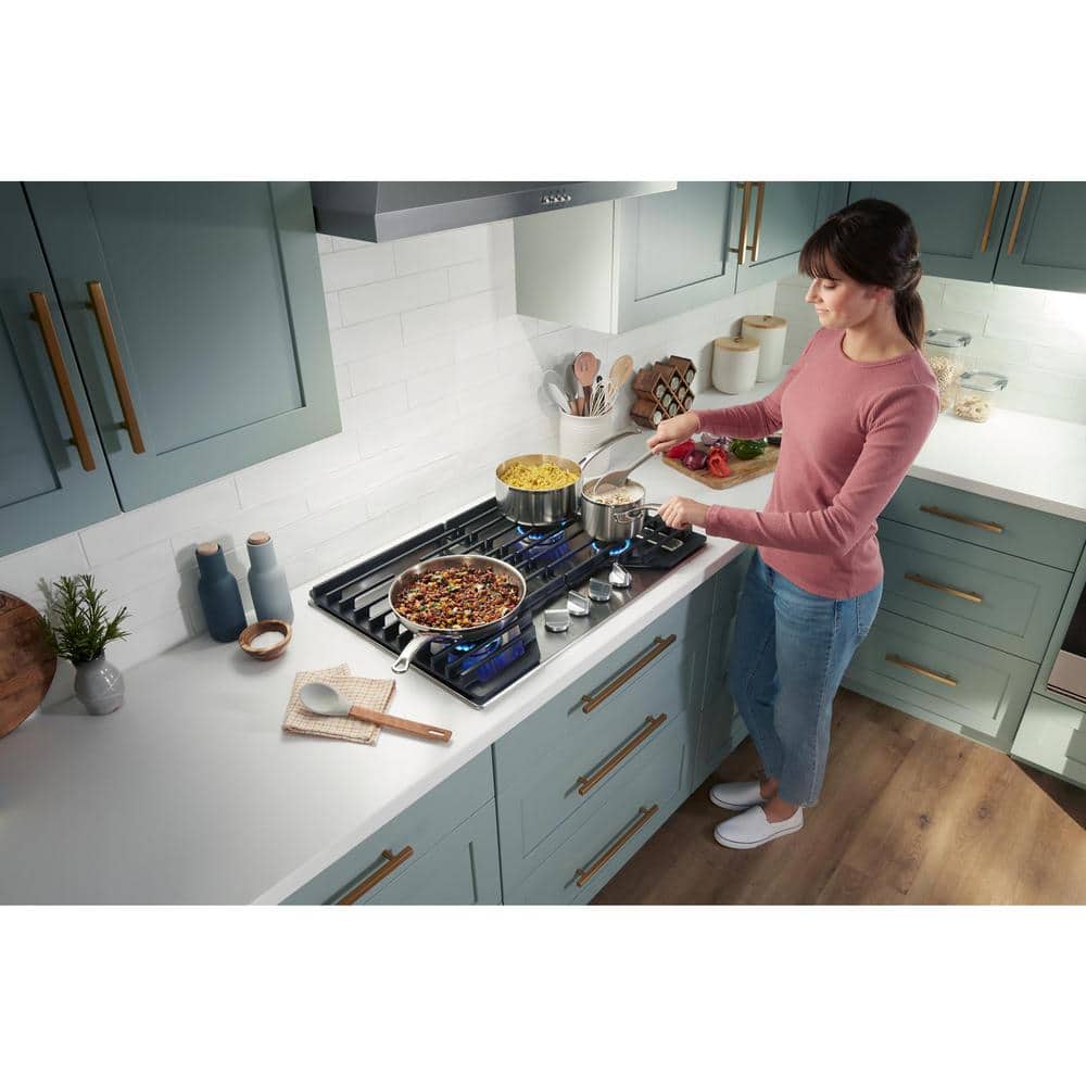 30 In. 5-Burners Recessed Gas Cooktop in Stainless Steel with Speedheat Burner