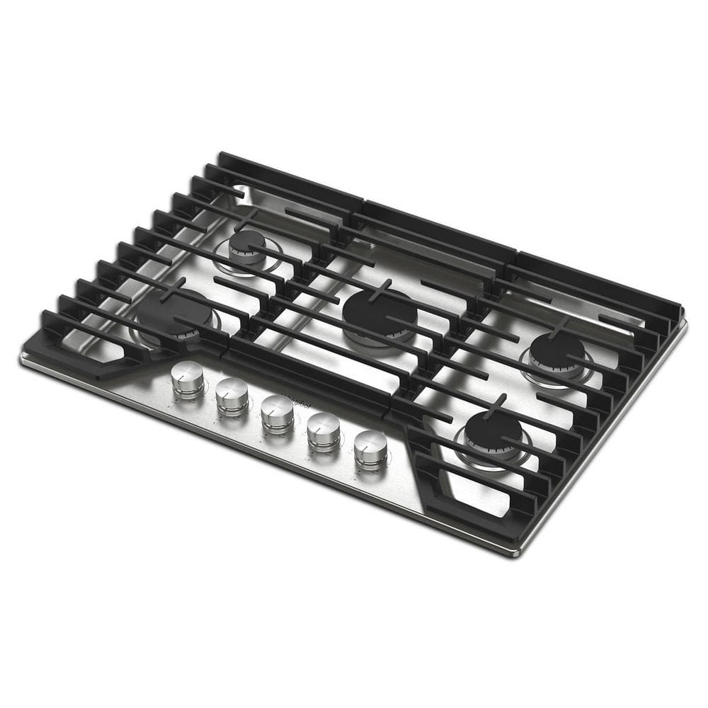30 In. 5-Burners Recessed Gas Cooktop in Stainless Steel with Speedheat Burner