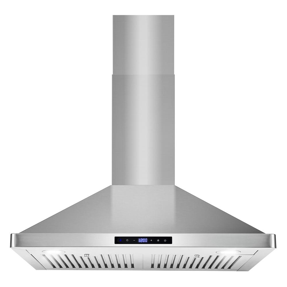 30 In. Vista Collection 380 CFM Ducted Wall Mount Range Hood, Touch Controls, LED Lights, Stainless Steel