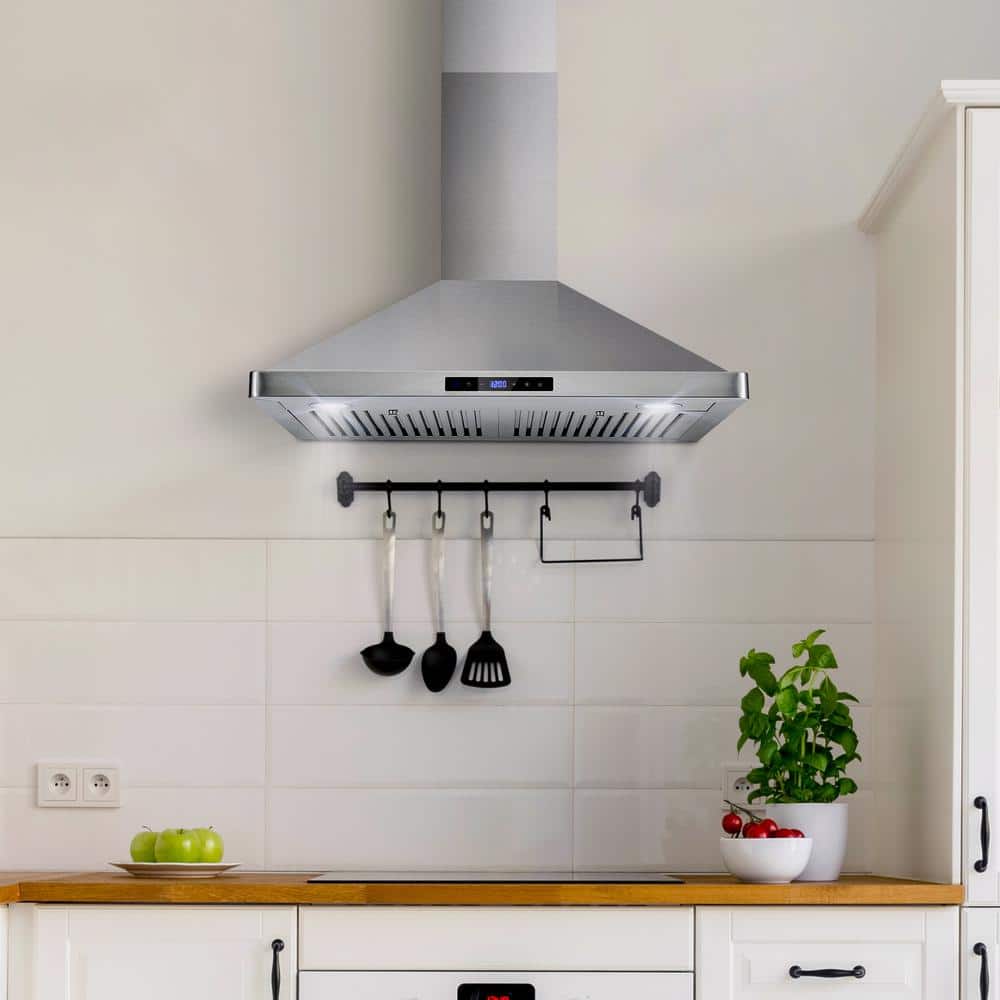 30 In. Vista Collection 380 CFM Ducted Wall Mount Range Hood, Touch Controls, LED Lights, Stainless Steel