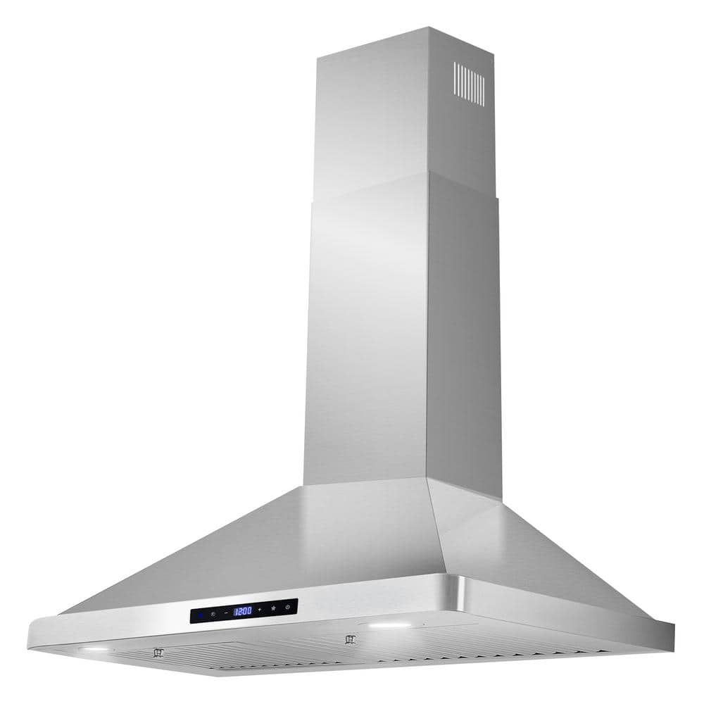 30 In. Vista Collection 380 CFM Ducted Wall Mount Range Hood, Touch Controls, LED Lights, Stainless Steel