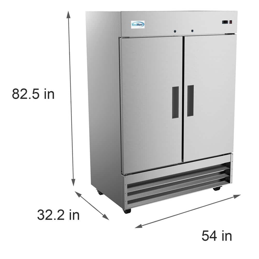47 Cu. Ft. Commercial Double Door Reach in Upright Freezer in Stainless Steel