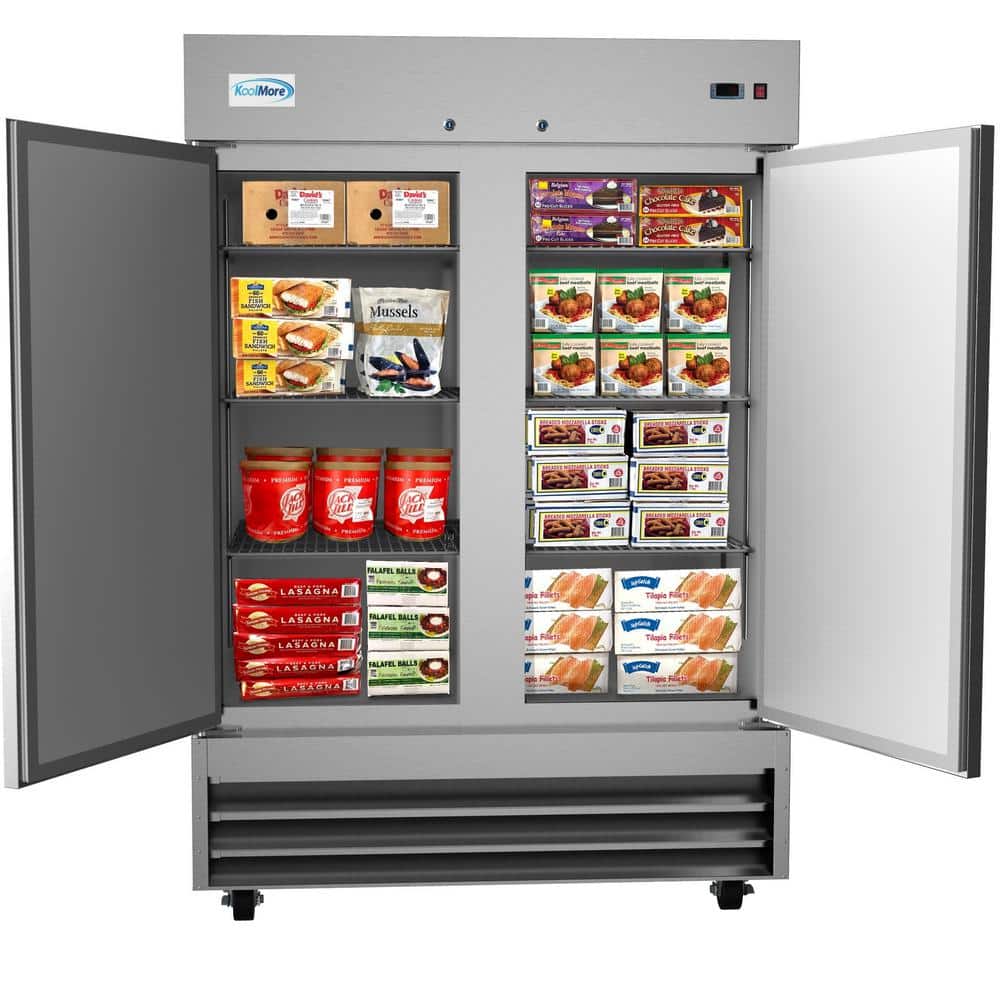 47 Cu. Ft. Commercial Double Door Reach in Upright Freezer in Stainless Steel