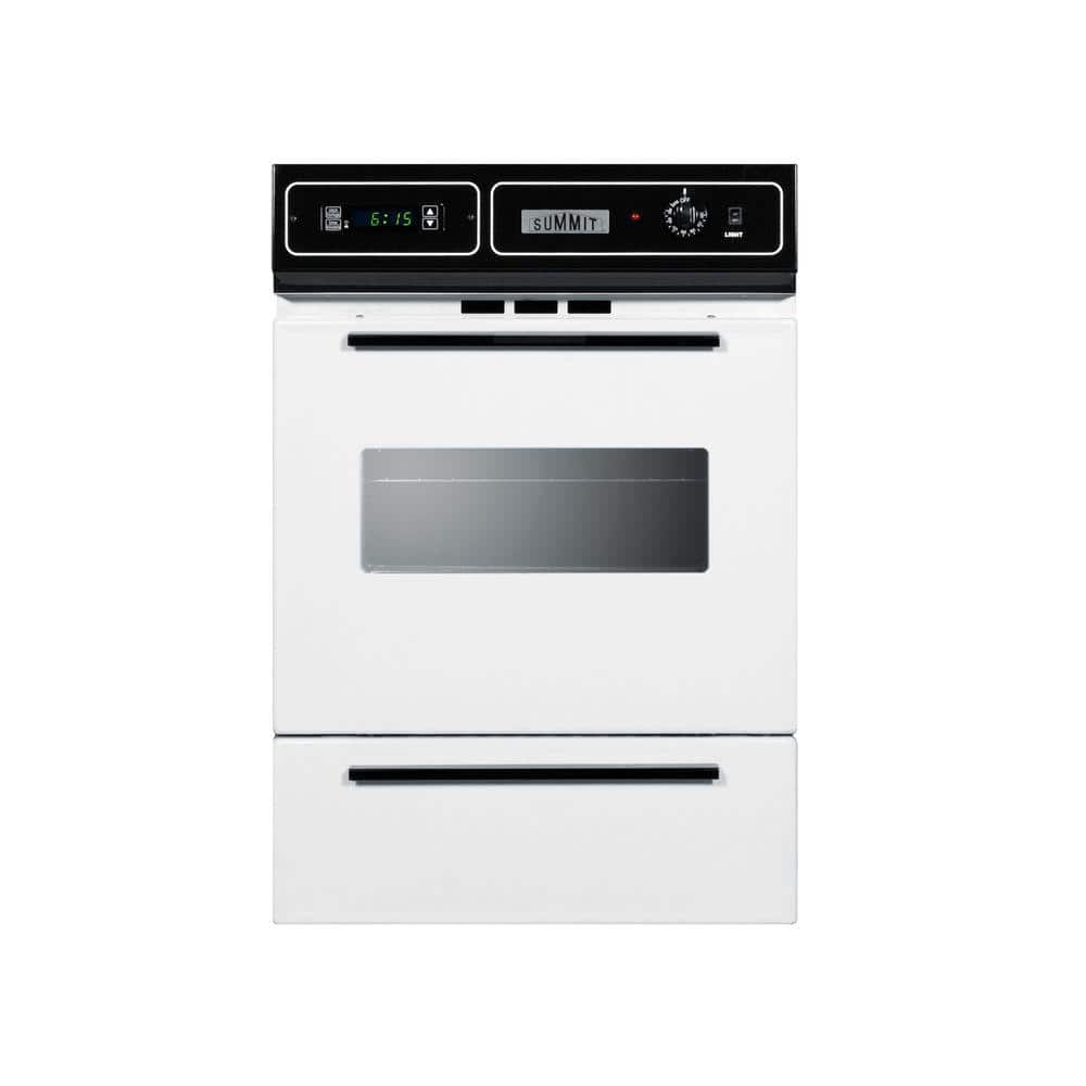 24 In. Single Gas Wall Oven in White