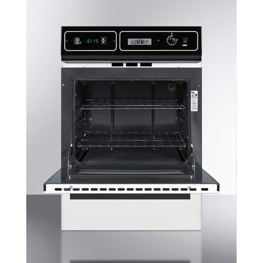 24 In. Single Gas Wall Oven in White