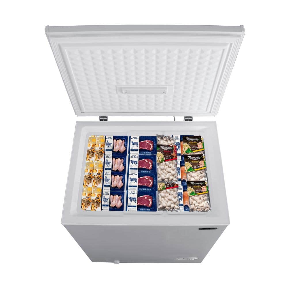 5.0 Cu. Ft. Manual Defrost Chest Freezer with LED Light in White Garage Ready