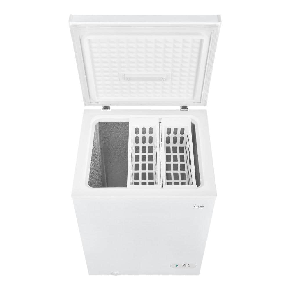 5.0 Cu. Ft. Manual Defrost Chest Freezer with LED Light in White Garage Ready