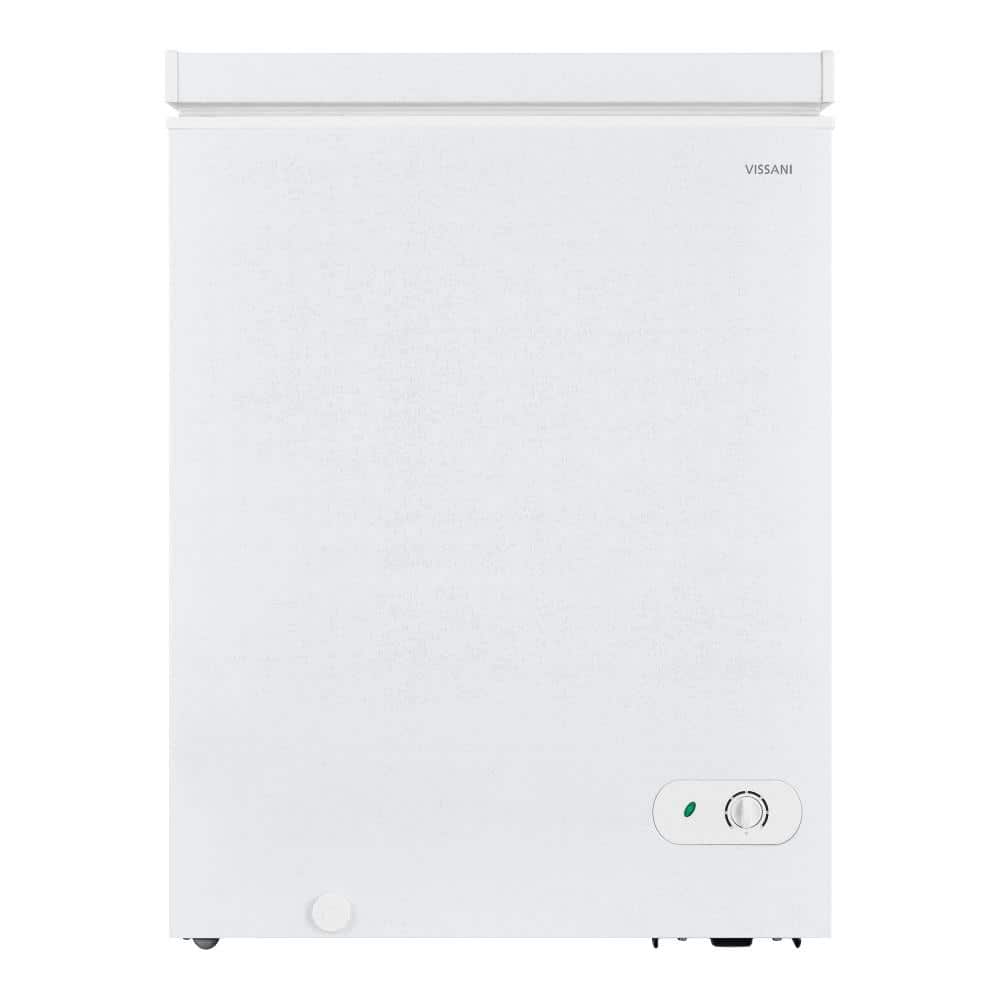 5.0 Cu. Ft. Manual Defrost Chest Freezer with LED Light in White Garage Ready
