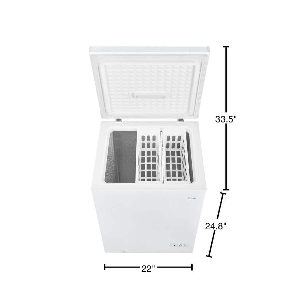 5.0 Cu. Ft. Manual Defrost Chest Freezer with LED Light in White Garage Ready