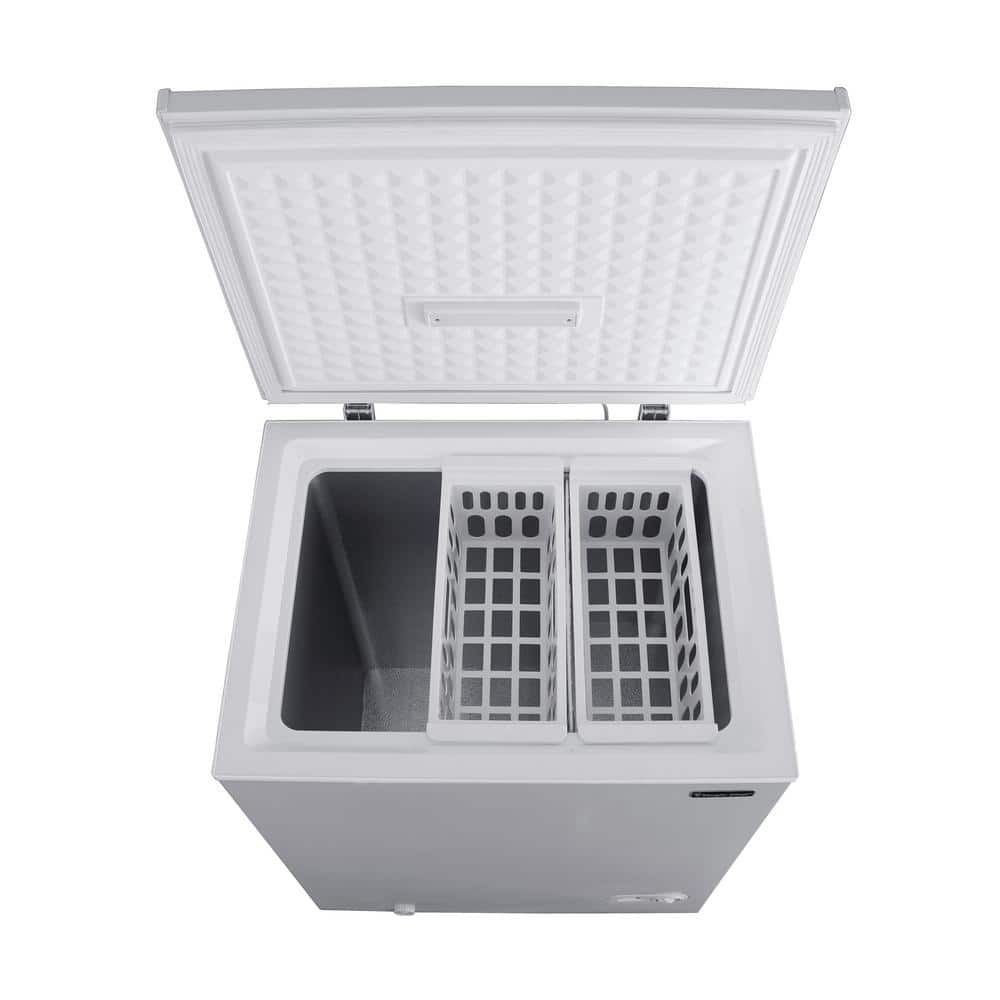 5.0 Cu. Ft. Manual Defrost Chest Freezer with LED Light in White Garage Ready