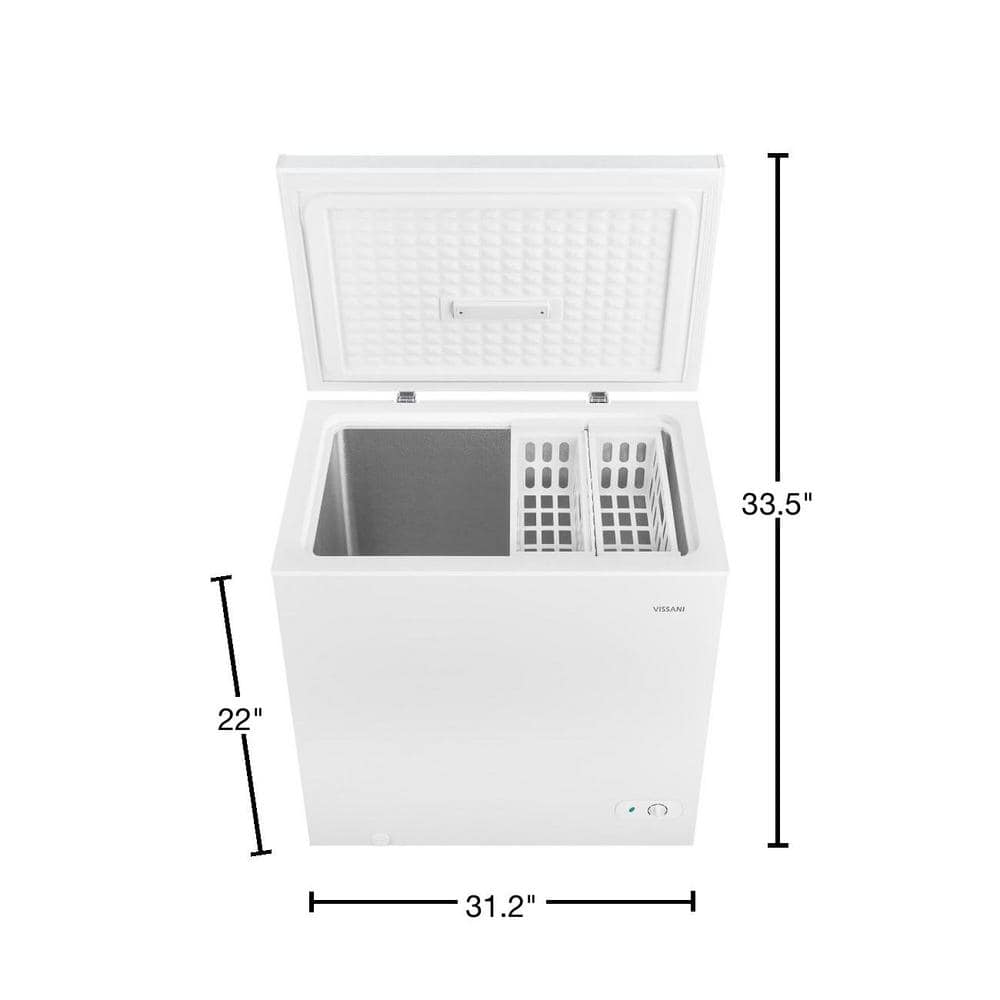7.0 Cu. Ft. Manual Defrost Chest Freezer with LED Light in White Garage Ready