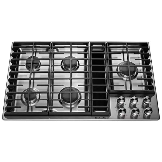 36 In. Gas Downdraft Cooktop in Stainless Steel with 5 Burners
