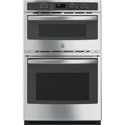 27 In. Double Electric Wall Oven with Built-In Microwave in Stainless Steel