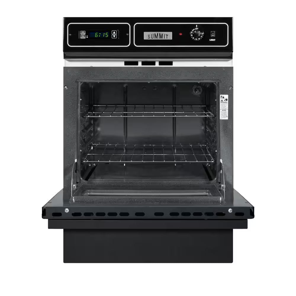 24 In. Single Gas Wall Oven in Black