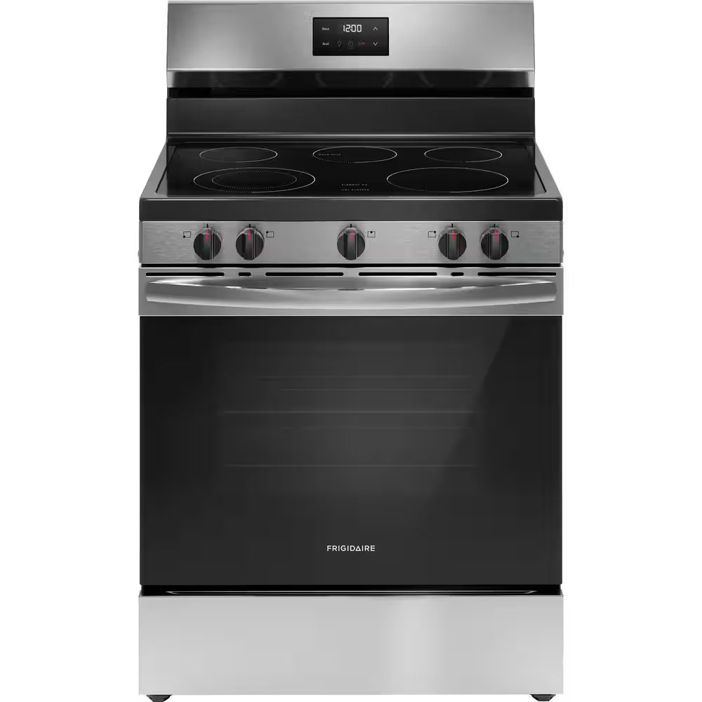 30 In. 5 Burner Element Freestanding Electric Range in Stainless Steel with Dual Expandable Element and Quick Boil