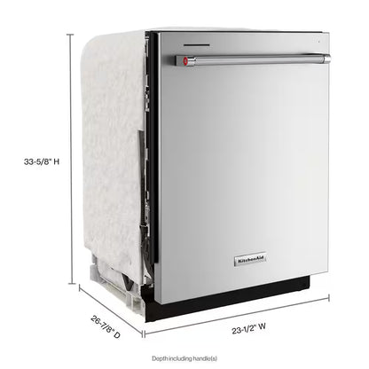 24 In. Printshield Stainless Steel Top Control Built-In Tall Tub Dishwasher with Stainless Steel Tub, 44 Dba