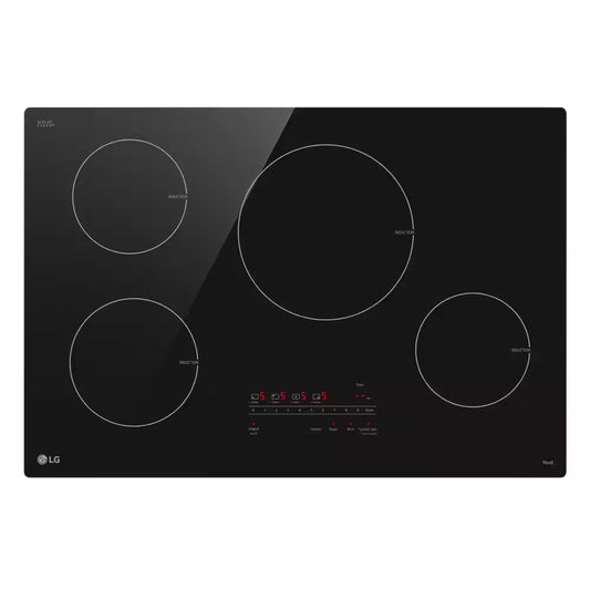 30 In. 4 Burner Element Induction Cooktop in Black with Power Element and Smoothtouch Controls