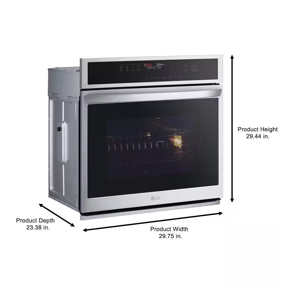 4.7 Cu. Ft. Smart Single Electric Wall Oven with Fan Convection, Air Fry in Printproof in Stainless Steel