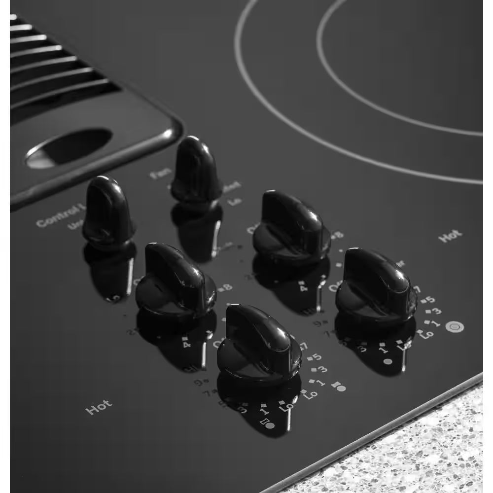 Profile 30 In. 4 Burner Element Downdraft Electric Cooktop in Black