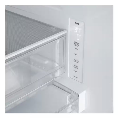 33 In. 25.1 Cu. Ft. Standard Depth French Door Refrigerator in Print Proof Stainless Steel with Filtered Ice and Water