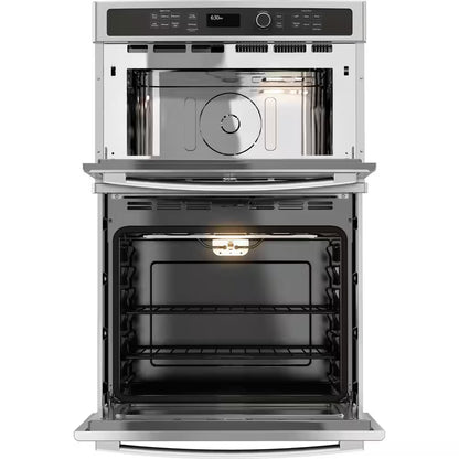 27 In. Double Electric Wall Oven with Built-In Microwave in Stainless Steel