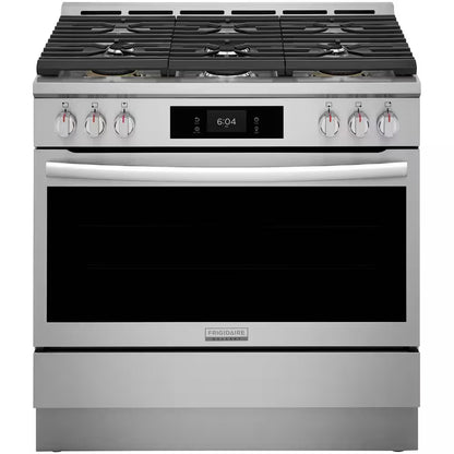 Gallery 36 In. 6-Burner Slide-In Dual Fuel Range in Stainless Steel with Total Convection and Air Fry
