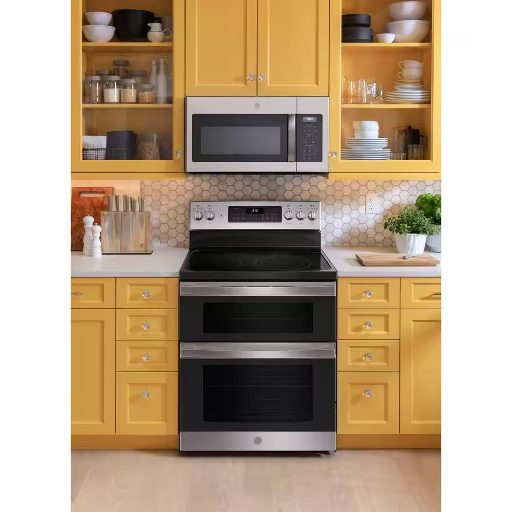 30 In. Burner Element Free-Standing Double Oven Electric Range in Stainless Steel with Convection and Air Fry