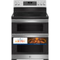 30 In. Burner Element Free-Standing Double Oven Electric Range in Stainless Steel with Convection and Air Fry