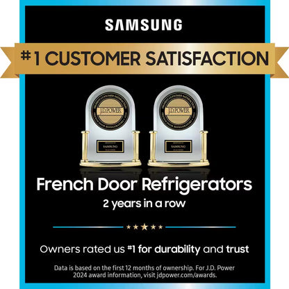 22 Cu. Ft. 3-Door French Door Smart Refrigerator with Water Dispenser in Fingerprint Resistant Stainless Steel