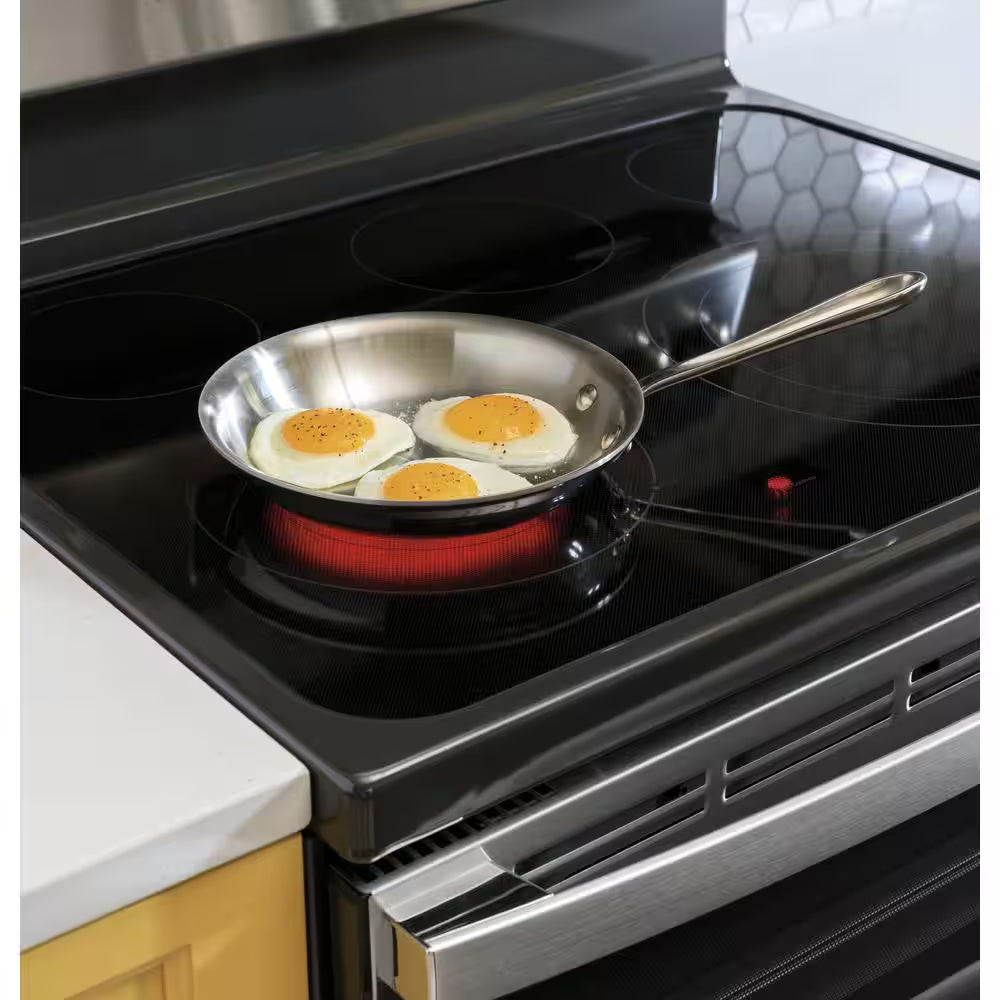 30 In. Burner Element Free-Standing Double Oven Electric Range in Stainless Steel with Convection and Air Fry